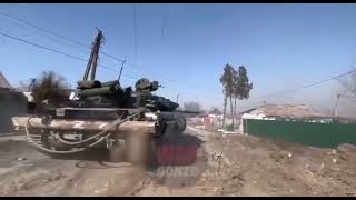 A captured Ukrainian T-64BV now in Russian/DPR service in Mariupol and firing on Ukrainian positions