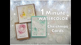 1 Minute Watercolor Die Cut Christmas Cards for Beginners ♡ Maremi's Small Art ♡