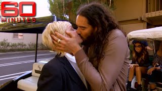 Russell Brand gives reporter more than she bargained for on wild set tour | 60 Minutes Australia