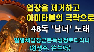 업장을 제거하고 아미타불의 극락세계로 왕생 발일체업장근본득생정토다라니 48독 남녀노래 |불교명상음악 나무아미타불 염불 왕생주 遍拔一切業障根本得生淨土陀羅尼