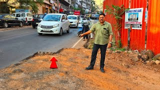 Non Levelled Road-Watch And Drive Near Old Mapusa Municipality!