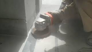 Marble floor Edges Grinding with Angle grinder using Sandpaper