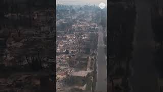 Aerial video shows Palisades Fire damage in Los Angeles #Shorts