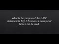 Mastering SQL: Using the CASE Statement for Powerful Data Transformations and Conditional Logic.