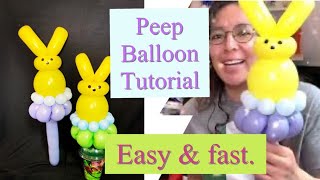 Peep Easter balloon tutorial.fast and easy balloon tutorial for Easter.