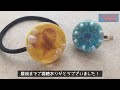 【レジン resin】セリアのシールでヘアアクセサリー作り『ハンドメイド』花・ヘアゴム・ポニーフック 100均資材