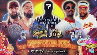 WWE Summerslam 2022 The Usos vs The Street Profits Official Match Card V1