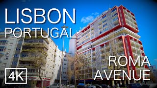 4K Deserted Lisbon: AVENIDA DE ROMA Virtual Tour - Portugal 2021 ASMR, 60fps