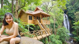 Evicted from Home - Single Mom Builds Her Own Wooden House and Bamboo Bridge/ Starts a New Life