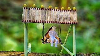 How to Make Miniature Swing From Matchsticks | Matchsticks Jhula | Matchsticks Craft #diy #jhula