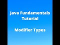Java Fundamentals Tutorial for Beginners - Access Modifier Types