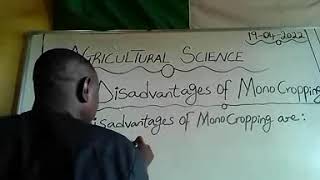 Disadvantages of Mono Cropping, in Agriculture.