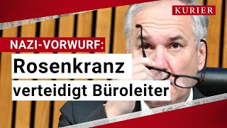 Nazi-Vorwurf nach Razzia: Walter Rosenkranz stellt sich hinter seinen Büroleiter