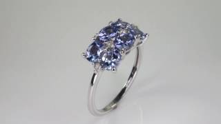 AA Tanzanite and Diamond Cluster Ring 9k White Gold