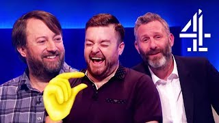 David Mitchell Zawe Ashton Look At The New Emojis The Last Leg David Mitchell Zawe Ashton Look At The New Emojis The Last Leg