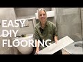 How to put down vinyl plank flooring in bathroom/ Step-by-step