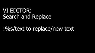 VI Editor Search and Replace