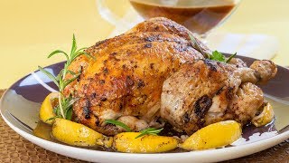 How to Roast a Chicken with  Lemon and Rosemary  - How to Truss a Chicken