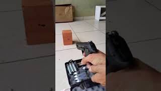 Pistola co2 w129 cz300 blowback 6mm vs tijolo forte