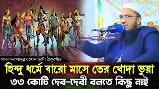 হিন্দু ধর্মে বারো মাসে তের জন খোদা সবই ভুয়া- মাওলানা আব্দুর রহমান জামী ঠাকুরগাঁও | Abdur Rahman Jami