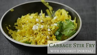 Cabbage Recipe Stir Fry with Coconut | Poriyal | Stir Fry