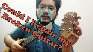 Could I Repair my Guitar's Broken Headstock in 55tk only? (in Bangla) | Tahmid Ahmed | Sio Bhai