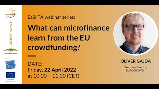 EaSI TA Webinar What can microfinance learn from the EU crowdfunding