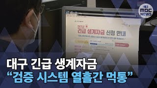 [대구MBC뉴스] 대구 긴급 생계자금 검증 시스템 열흘간 '먹통'