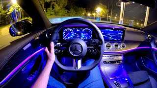 New MERCEDES E-CLASS 2021 (Facelift) - NIGHT POV test drive & FULL REVIEW (AMG Line 220d)