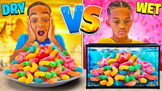 DRY VS WET CANDY FOOD CHALLENGE