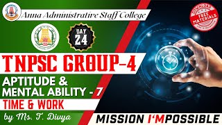 MISSION I'MPOSSIBLE | Day 24 | Time & Work | Aptitude & Mental Ability | Ms. T. Divya