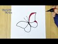 colourful butterfly marker drawing rainbow butterfly drawing butterfly drawing for kids simpleart