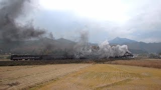 SLやまぐち号(C57・D51重連) 2017 徳佐駅→船平山駅  - 阿東徳佐中 -