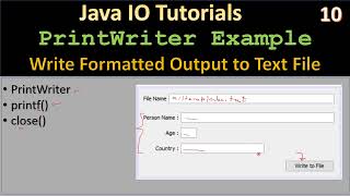 Java IO | Formatted Output via PrintWriter Example | Java IO Tutorials #10