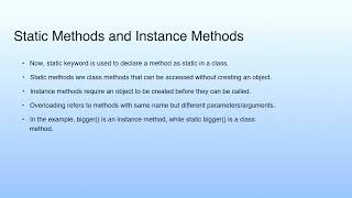 Static Methods and Instance Methods | Lecture 11:Java Static Scope Rule