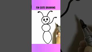 HOW TO DRAW A CUTE ANT CUTE DRAWING #how #cute #drawing #youtube #shorts #viral #videos