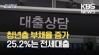 청년층 부채 증가율 가팔라...대출 25%는 전세대출 / KBS 2021.09.24.