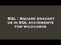 SQL : Square bracket us in SQL statements for wildcards