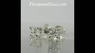 finejewelthai.comFinejewelthai-ต่างหู ต่างหูเพชร-ต่างหูเงินแท้-Diamond-CZ-Silver-Earring-E1028cz