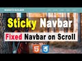 Navbar HTML CSS - Sticky Header - Fixed Navigation Bar on Scroll