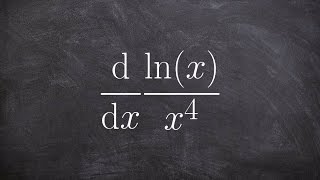 Use the quotient rule to take the derivative of a natural logarithm