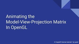 OpenGL Matrix Tutorial