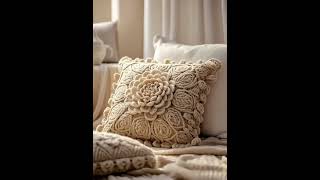 punch needle embroidery：Peony throw pillow