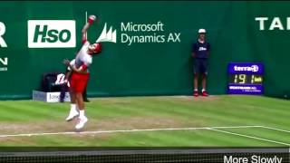 Roger Federer - Kick Serve Slow Motion