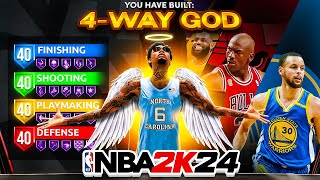 NEW "4-WAY GOD" BUILD IS THE BEST BUILD IN NBA 2K24! *NEW* BEST GAME BREAKING BUILD IN NBA 2K24