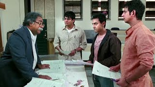 आमिर खान की चालाकी - 3 इडियट्स - 3 Idiots Exam Scene - शरमन जोशी - माधवन