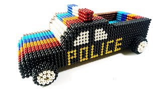 DIY - How To Make A Police Car From Magnetic Balls ( Satisfying ) | Magnet Ball Studio