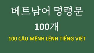 베트남어 명령문 100개 | 100 Câu mệnh lệnh trong tiếng Việt