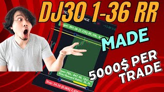 How We Made 3600$ in a single trade on dj30- 1-36 Reward Taken From the Dj30 trade