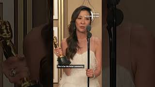 Michelle Yeoh reflects on winning an Oscar for “Everything Everywhere All at Once.” #Shorts